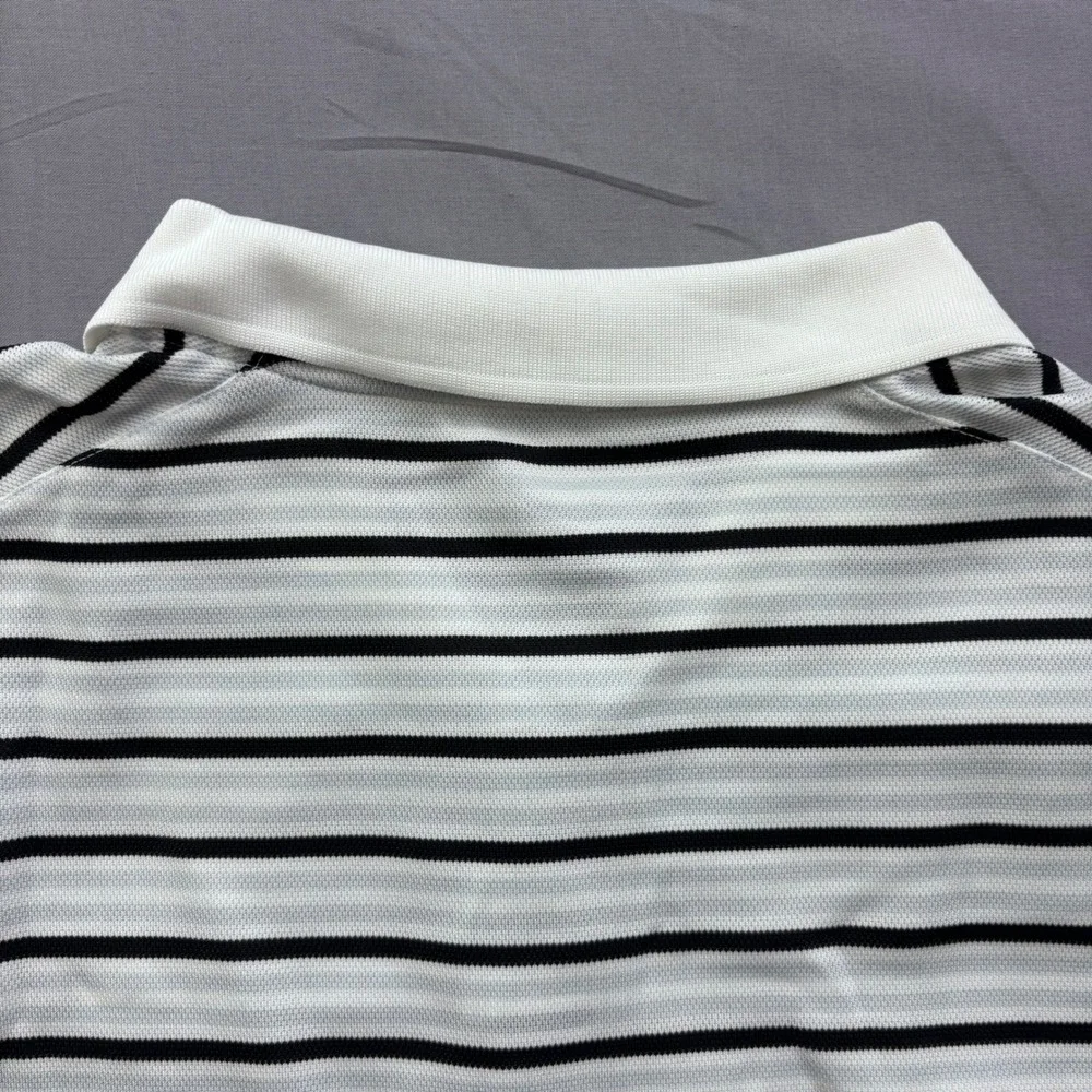 Nike Mens Adelphi University Dri-FIT Striped Golf Polo Shirt White Size‎ XXL NWT